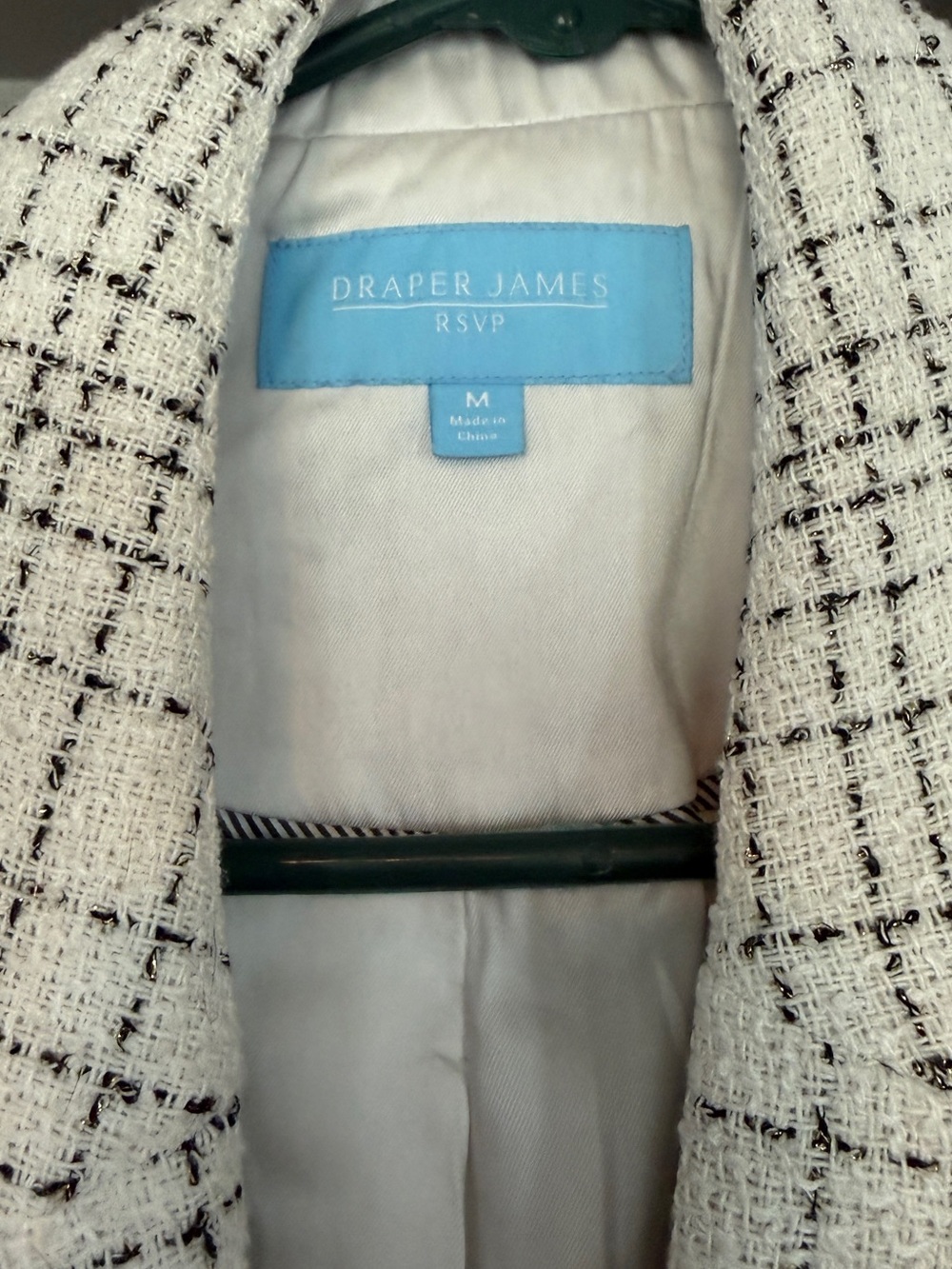 Draper James White Tweed Plaid Blazer - Picture 2 of 11